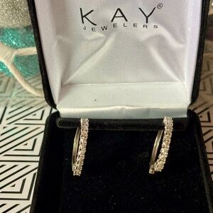 Kay Jewelers diamond hoop earrings